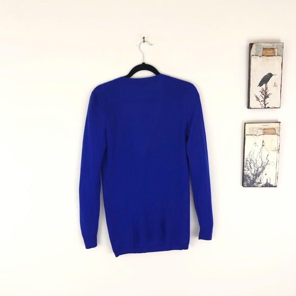 THEORY Fine Merino Wool Cardigan Cobalt Blue S - Picture 2 of 7